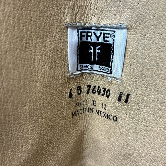 Frye Melissa Riding Moto Boots 6B Brown Leather Button Back Zip Tall Western - Picture 12 of 16